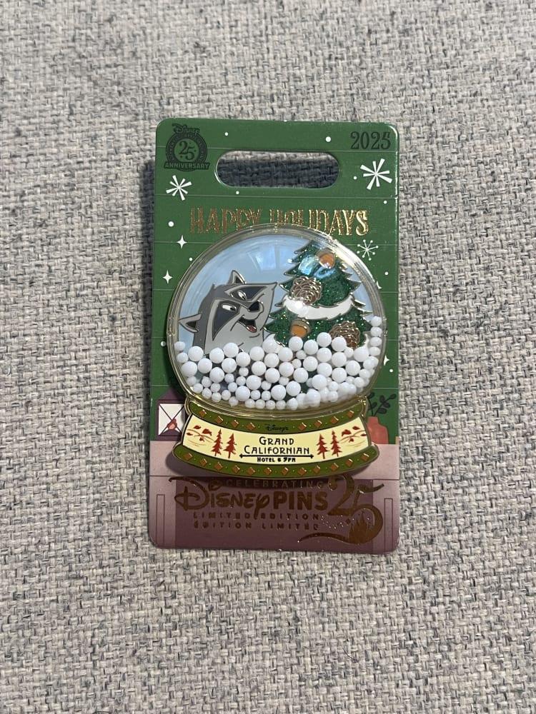 Disneyland Resort Grand Californian Hotel Meeko 3D Snowglobe Limited Edition Pin view 1