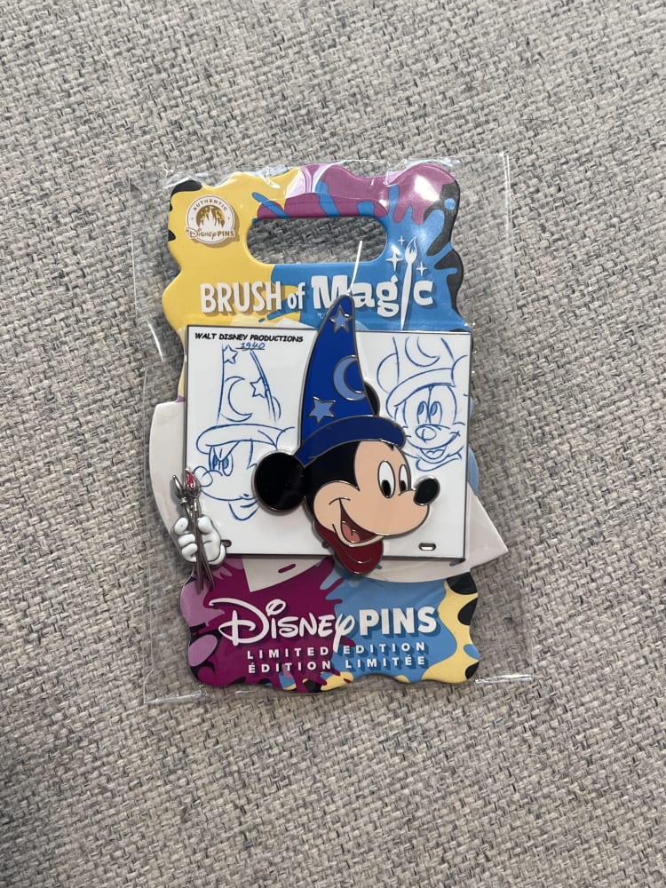 Disney Store Limited Edition Brush of Magic Sorcerer Mickey Pin view 1