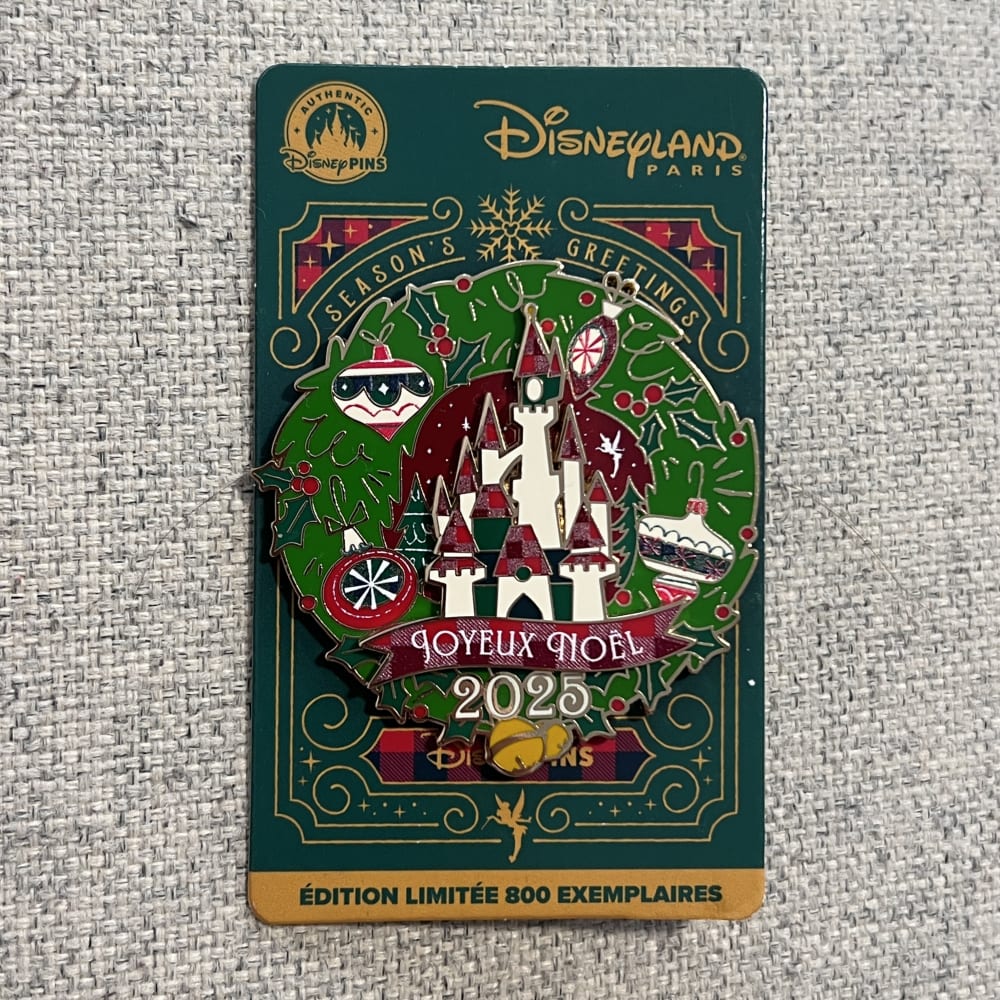 Disneyland Paris Limited Edition Happy Christmas Garland Pin view 1