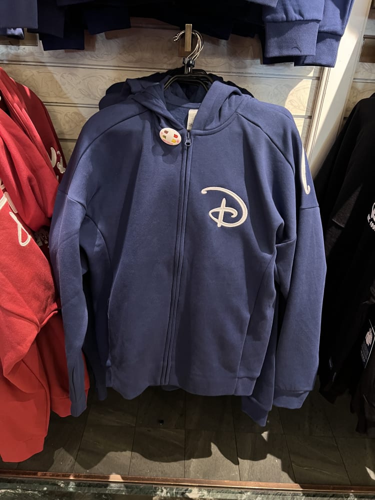 Disneyland Paris Embroidered Logo Navy Blue Full Zip Hoodie view 2