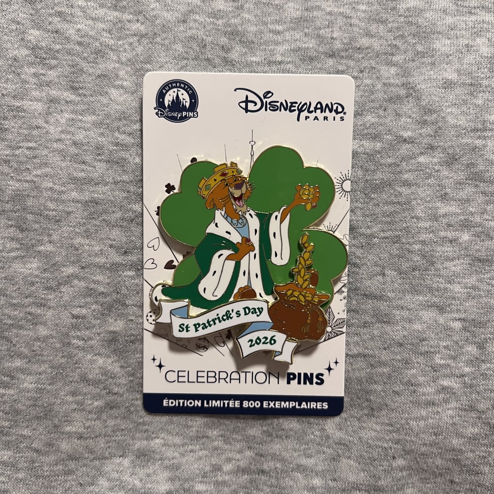 Disneyland Paris Limited Edition St Patrick’s Day Robin Hood King John Pin
