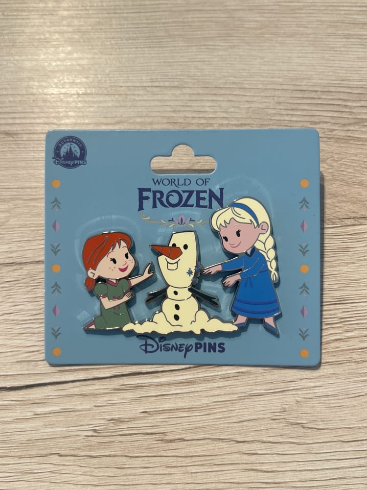 Disneyland Paris World of Frozen Elsa Anna Snowman Pin view 1