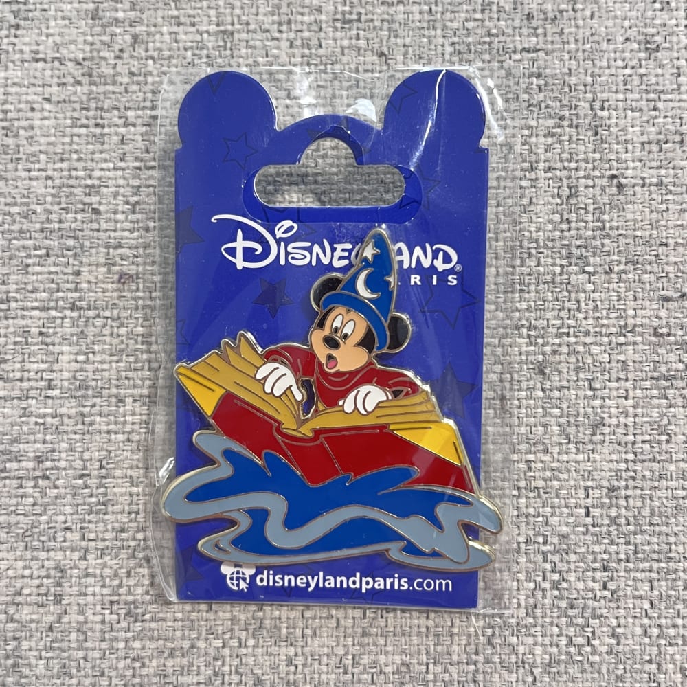 Disneyland Paris Fantasia Sorcerer Mickey Book Water Pin view 1