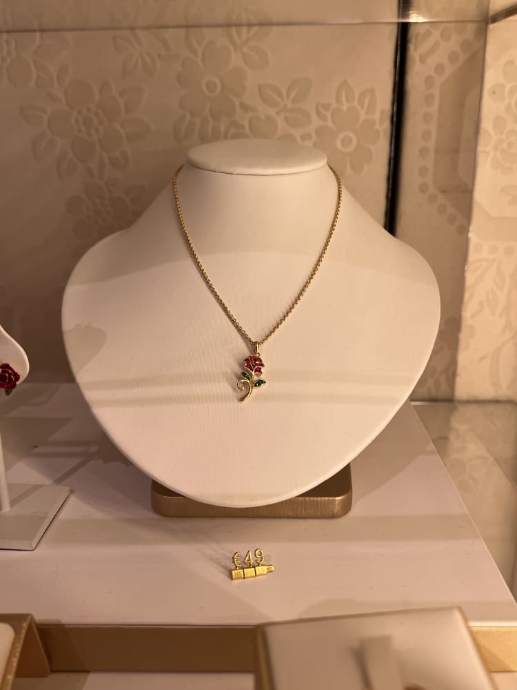 Disneyland Paris Beauty and the Beast Rose Necklace view 2