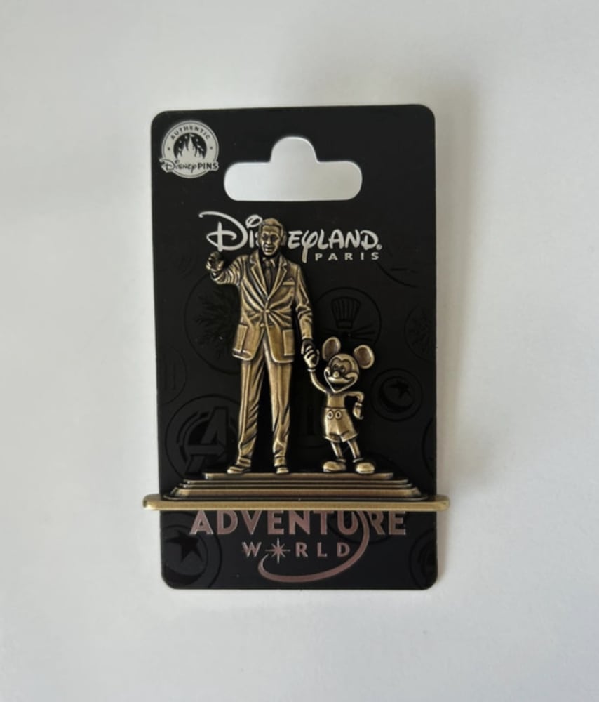 Disneyland Paris Walt and Mickey Statue Pin view 1