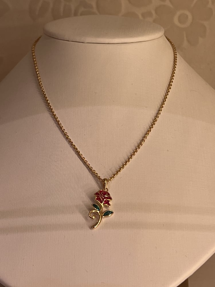 Disneyland Paris Beauty and the Beast Rose Necklace