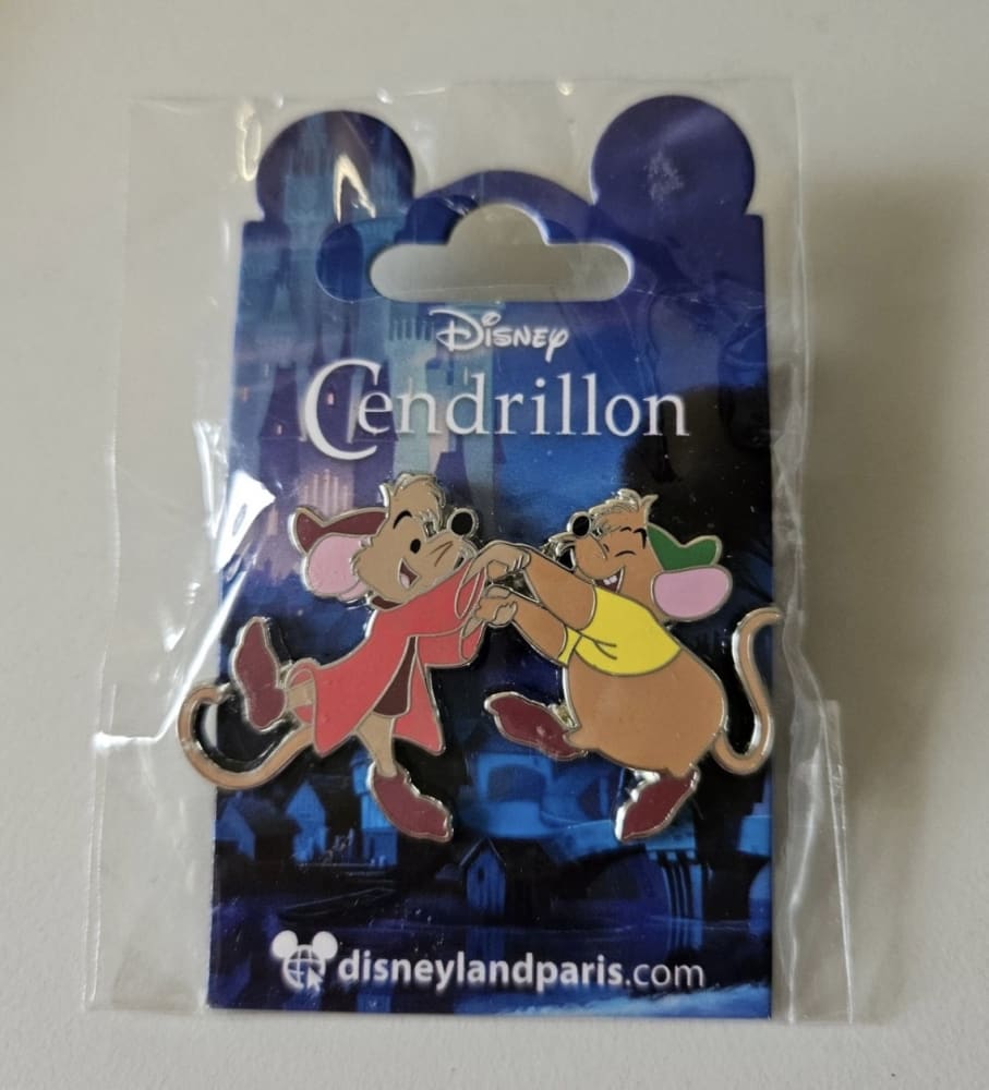 Disneyland Paris Cinderella Jaq and Gus Dancing Pin view 1
