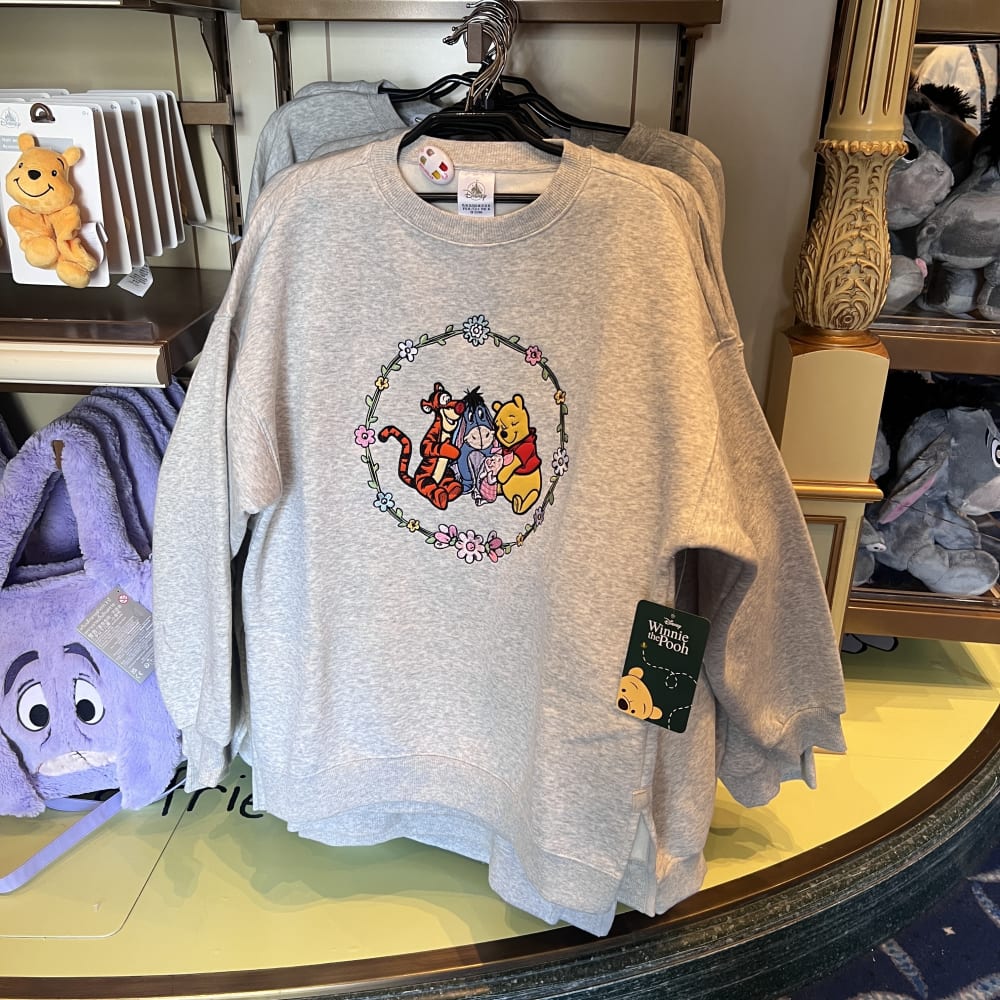 Disneyland Paris Winnie the Pooh Embroidered Grey Sweater view 1