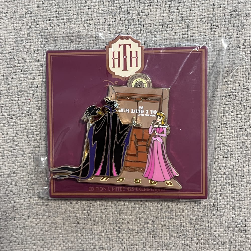 Disneyland Paris Limited Edition Tower of Terror Maleficent Aurora Elevator Pin view 1