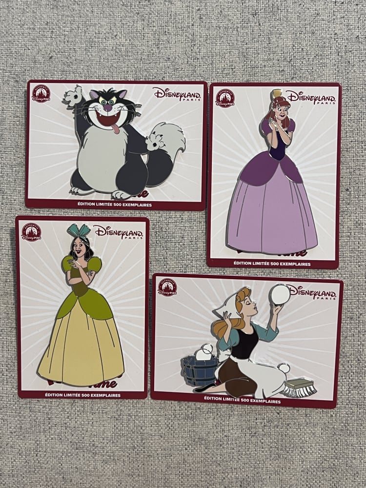 Disneyland Paris Limited Edition Pin Trading Time Cinderella 4 Pin Set view 1