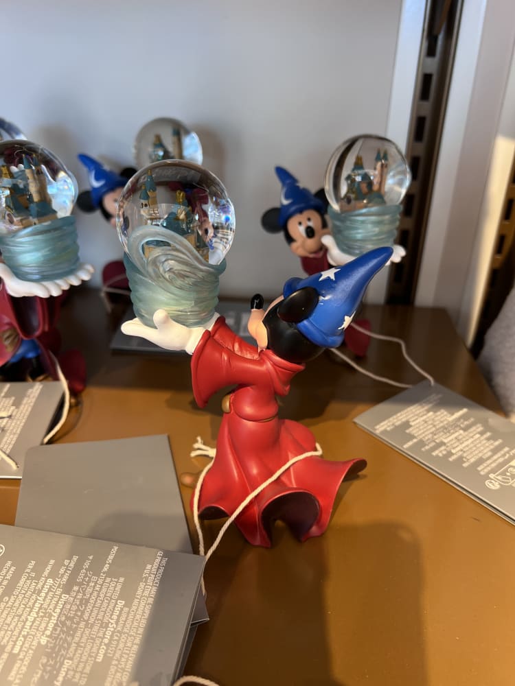 Disneyland Paris Sorcerer Mickey Sleeping Beauty Castle Snowglobe Figurine view 3